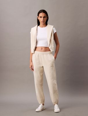 grey relaxed monogram joggers for women calvin klein jeans