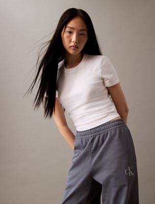 grisaille relaxed monogram joggers for women calvin klein jeans