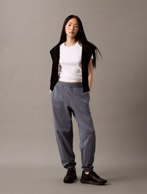 grey relaxed monogram joggers for women calvin klein jeans