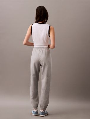 heroic grey heather relaxed monogram joggers for women calvin klein jeans