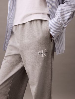 heroic grey heather relaxed monogram joggers for women calvin klein jeans