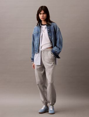 grey relaxed monogram joggers for women calvin klein jeans