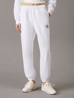 white relaxed monogram joggers for women calvin klein jeans