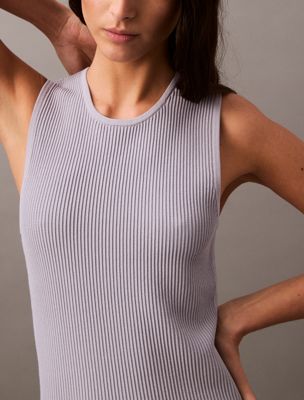 lilac gray sculpted ribbed knit mini dress for women calvin klein jeans