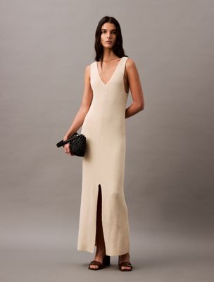 summer sand bouclé knit maxi dress for women calvin klein jeans