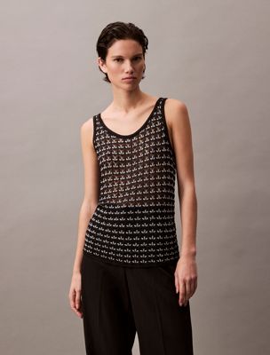 multi jacquard textured tank for women calvin klein