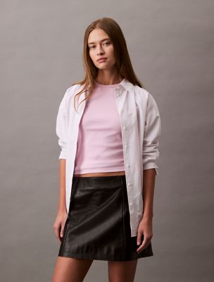 multi leather mini skirt for women calvin klein