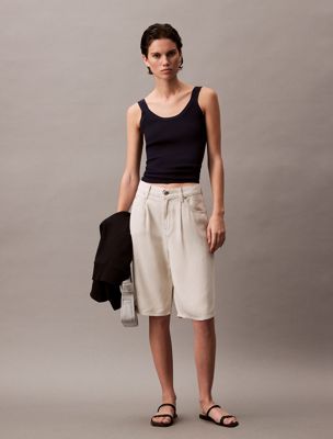 multi relaxed denim bermuda shorts for women calvin klein jeans