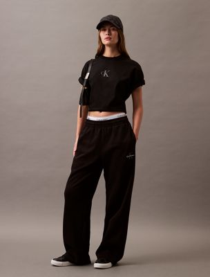 multi cropped monogram t-shirt for women calvin klein jeans