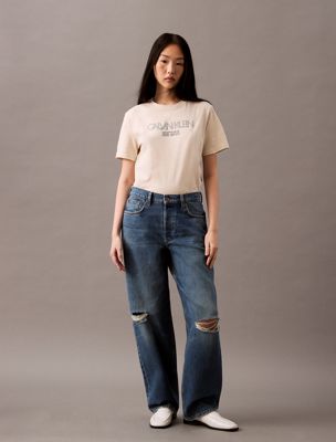 blue 90's loose jeans for women calvin klein jeans