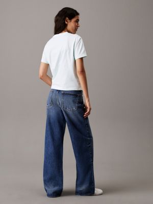 tinted horseshoe wide leg jeans for women calvin klein jeans