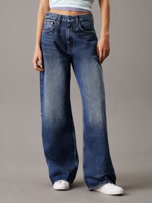 blue wide leg jeans for women calvin klein jeans