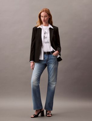 blue relaxed bootcut jeans for women calvin klein jeans