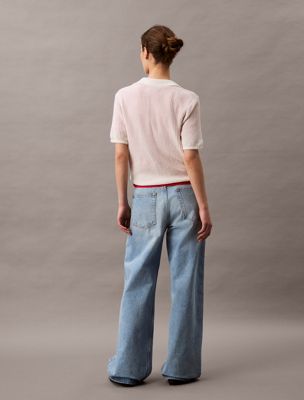 light mayfield wide leg jeans for women calvin klein jeans