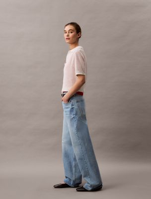 light mayfield wide leg jeans for women calvin klein jeans