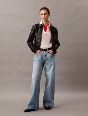 blue wide leg jeans for women calvin klein jeans