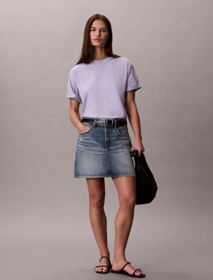 purple relaxed logo collar t-shirt for women calvin klein jeans