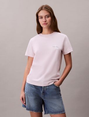 multi 2 pack cotton monogram t-shirts for women calvin klein jeans