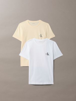 white 2 pack cotton monogram t-shirts for women calvin klein jeans