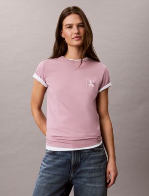 multi 2-pack katoenen monogram t-shirts voor dames - calvin klein jeans