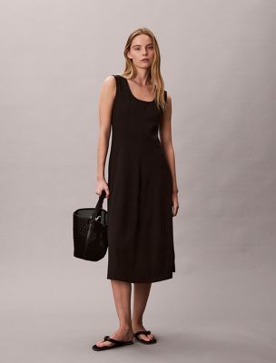 robe mi-longue évasée à encolure dégagée black pour femmes 