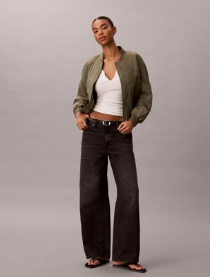 black low rise baggy jeans for women calvin klein jeans