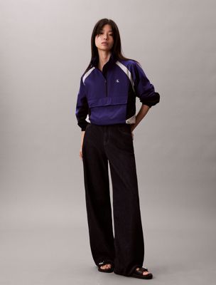 multi colour block nylon half zip jacket for women calvin klein jeans