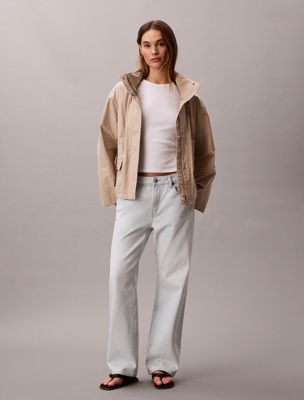 brown lightweight tech jacket for women calvin klein jeans