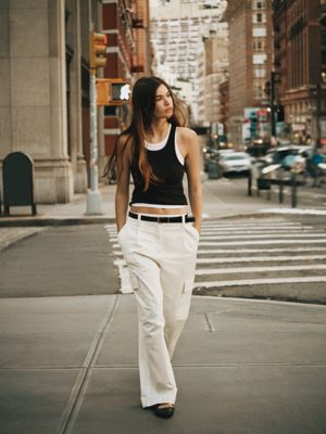 tofu cotton stretch cargo pants for women calvin klein jeans