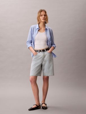 blue denim bermuda shorts for women calvin klein jeans