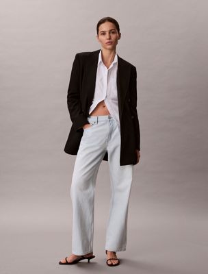 blue 90s straight jeans voor dames - 