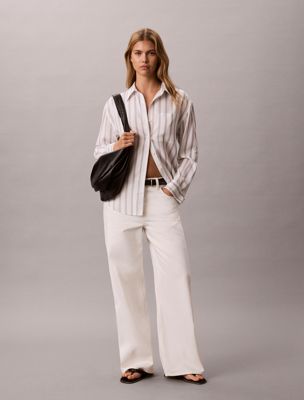 baggy jeans low rise white de mujeres calvin klein jeans