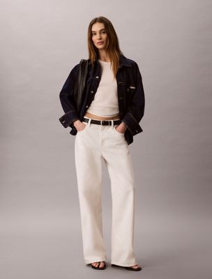 blue spijkerjas met riem voor dames - calvin klein jeans