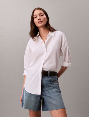 blue lässige denim-shorts im 90er jahre look für damen - calvin klein jeans