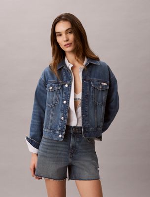 blue 90s denim jacket for women calvin klein jeans