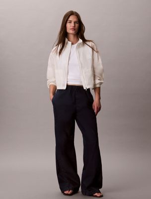 blue relaxed tech denim trousers for women calvin klein jeans