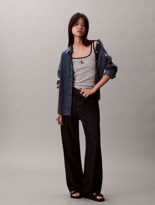 multi scoop neck ribbed tank top for women calvin klein jeans