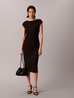 black ponte midi dress for women calvin klein