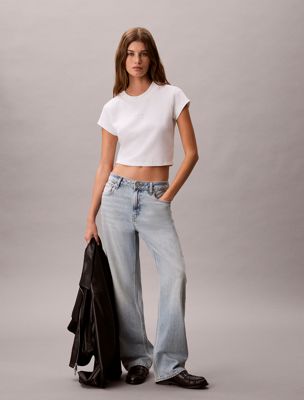 blue 90's straight jeans für damen - 