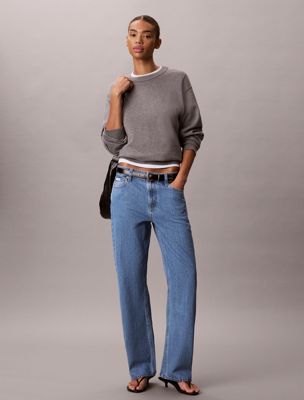 blue 90's straight jeans for women calvin klein jeans