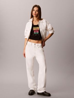 black slim stretch logo t-shirt - pride for women calvin klein jeans