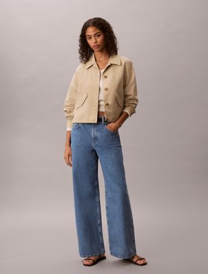 blue wide leg jeans für damen - calvin klein jeans