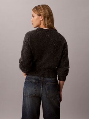 gunmetal relaxed crewneck jumper for women calvin klein jeans