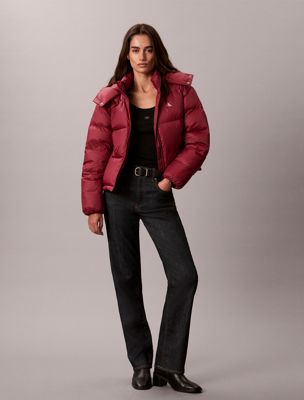 doudoune courte garnie de duvet red pour femmes calvin klein jeans