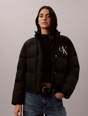 doudoune garnie de duvet avec logo black pour femmes calvin klein jeans