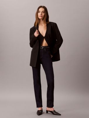 blue archiwalne jeansy high rise slim dla kobiety - calvin klein jeans