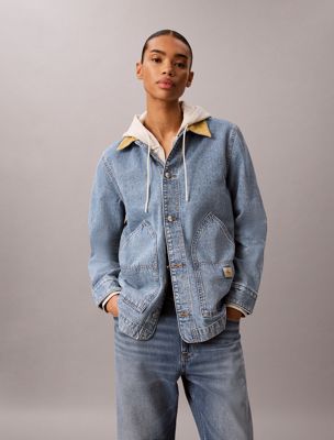 blue utility denim jacket for women calvin klein jeans