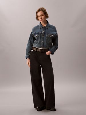 chaqueta denim cropped fulton blue de mujeres calvin klein jeans