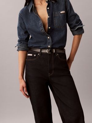 iconic indigo high rise loose jeans for women calvin klein jeans