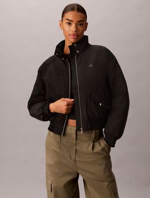 cazadora bomber corta acolchada black de mujeres calvin klein jeans